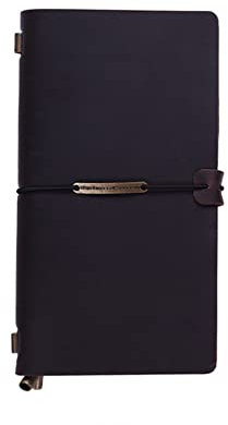 KESHUI Handgemachte Rindszeit Journal Reise Notebook Echtes Leder Vintage Diary Notepad Skizzenbuch Reiseplaner Notebook Schreibwaren (Color : Chocolate)
