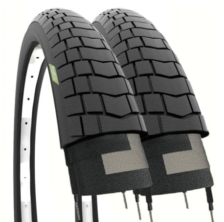 ECOVELO 20 2 neumáticos x 1,95 cm, Adultos Unisex, Nero