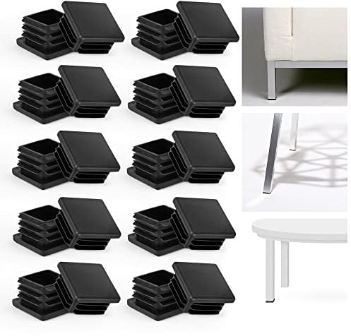 skytowards 20 Stück Rohrstopfen 30x30mm Lamellenstopfen Schwarz Fußkappen Kunststoffstopfen Vierkantrohr Rechteckrohr Formrohr Stopfen Endstopfen Endkappen Pfostenstopfen Plastikstopfen für Rohre