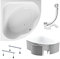 KOLMAN Badewanne STANDARD Eckbadewanne 150x150 mit Styroporverkleidung, Ablaufgarnitur und Füßen Komplettset 4in1 Premium Original Acryl Wanne Siphon