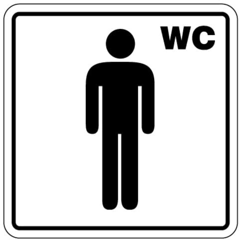 Aufkleber Hinweis Symbol „WC Herren“ Toilette Schild Folie selbstklebend | 5-30cm Made in Germany, Größen Name: 30x30cm