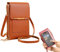 Multifunktionale Touchscreen-Handytasche, Anti-Diebstahl-Umhängetaschen aus Leder für Damen, Messenger-Tasche, Kleine Handy-Umhängetasche mit Touchscreen (Brown)