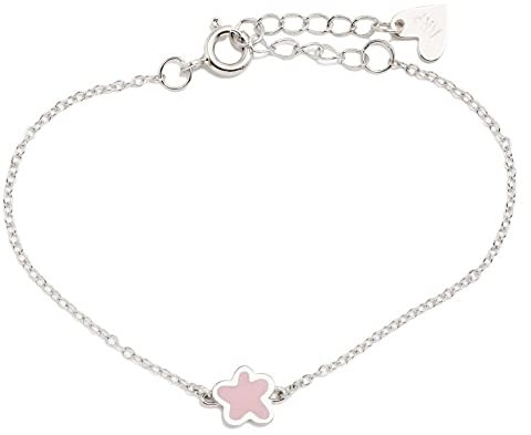 Agatha Ruiz de la Prada Silber Armband Sterling 925m Superagatha 14cm Kollektion. Rosa Blumenkette