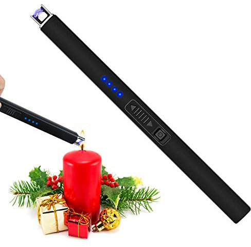 Electric Candle Lighter Rechargeable Lighters - USB Rechargeable Plasma Arc Lighters for Candle (Black)
