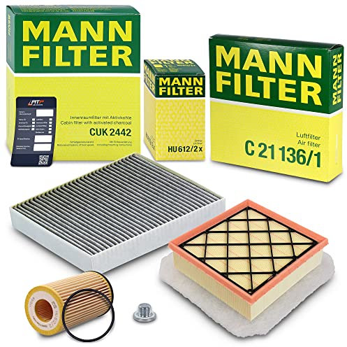 MANN-FILTER Inspektionspaket Filterset 1x Ölfilter, 1x Luftfilter, 1x Innenraumfilter (Aktivkohlefilter), 1x Ölablassschraube mit Dichtring, 1x Ölwechselanhänger Kompatibel mit OPEL MERIVA B (S10)