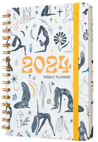 Grupo Erik Kalender 2024 Buchkalender Yoga Planer Terminplaner 2024 A5 Planer 2024 A5 Kalender - Jahreskalender 2024 Buch - Terminkalender 2024 A5 Offizielle Lizenz