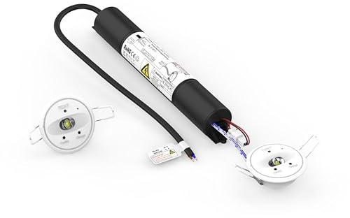 ENOVALITE LED Einbaustrahler Notlicht 3h Akku, 40-45mm, Dauer-/Notbetrieb | mit Test-Funktion, Einbauleuchte, Notleuchte für Notausgang und Rettungsweg, EXIT, Sicherheitsbeleuchtung