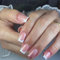 Rosarden French Tip - False Nails Square - 24Pcs Pink White Glitter Patterns Press on Nails with Glue - Acrylic Full Cover Artificial Fake Nails for Women and Girls (French Pink White Glitter)