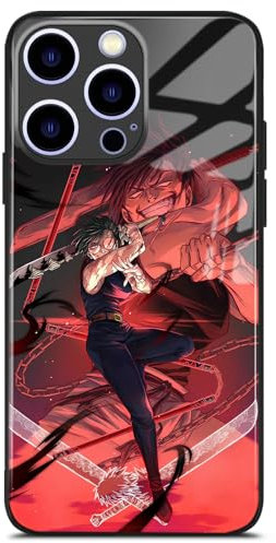 HWLHJJ Maki Zenin und Toji JJK Markante Handyhülle mit Anime-Charakter, langlebig, individuelles Manga-Design, TPU-Glas, wasserfest für iPhone 13