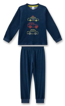 Sanetta Jungen-Schlafanzug Blau aus Frottee | Hochwertiger und bequemer Schlafanzug aus Baumwoll-Frottee für Jungen. Pyjamaset für Jungen