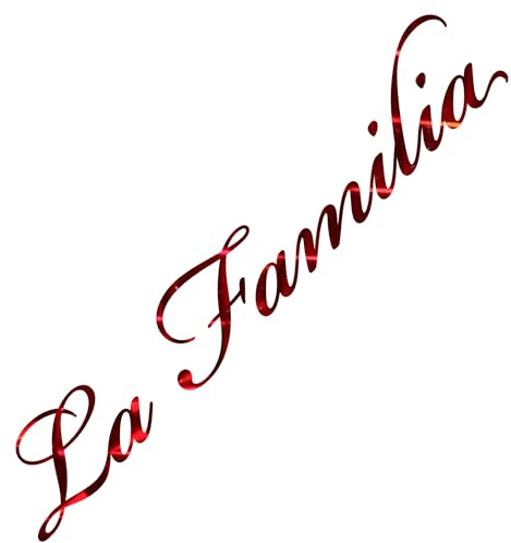 Auto Aufkleber La Familia Tuning Sticker für Familienauto Familienkutsche Heckscheibe Frontscheibe Karosserie Wohnmobil Bus Motorrad (Mosaik Rot)