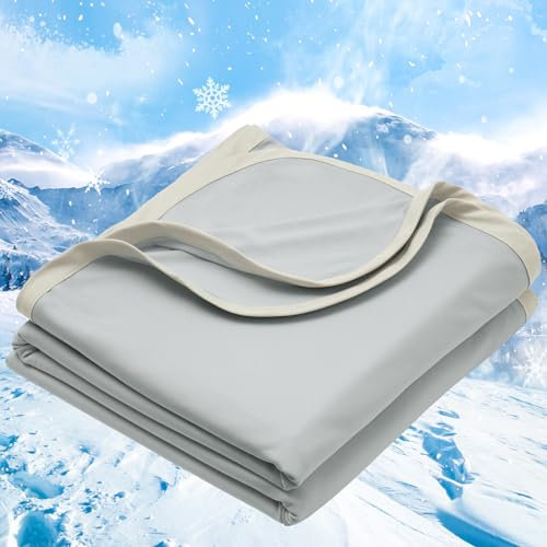 PHF Double Cooling Blanket Super King Size for Hot Sleepers, Double Side Arc-Chill Q-Max>0.5 Cooling Blanket for Night Sweats, Keep You Cool All Night, 230 x 270cm, Grey