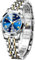 OLEVS Montre Femme Diamant Montre avec Petit Visage Or Argent Bracelet en Acier Inoxydable Étanche Date Montre, Bleu/doré