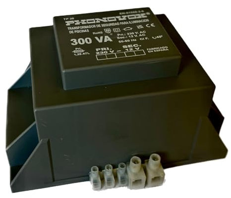 Transformateur de piscine 300VA 230/12V 50-60Hz. IP-00 Multiprise PHONOVOX TP30300