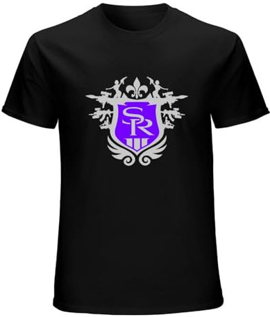 Saints Row Third Crest Logo Men Cotton Blend Shirt Short-Sleeve T-Shirts Black S