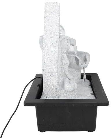 Indoor Cascading Tabletop Fountain with LED Lights, for Office, Living Room, Zen Meditation Water Ornament