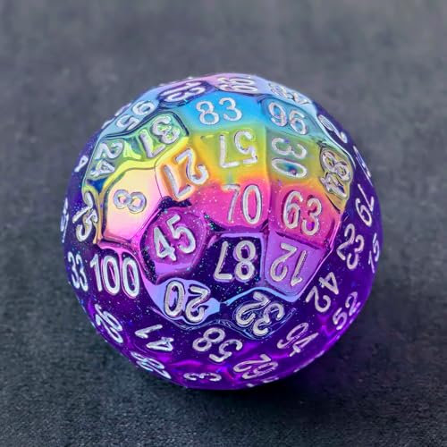 Bescon Dazzling Purple 100 Dadi da gioco, dadi D100, poliedrici solidi, 100 lati, diametro 45 mm (4,6 cm)