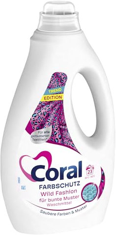 Coral Farbschutz Wild Fashion für bunte Muster Waschmittel Flüssigwaschmittel für saubere Farben und Muster 23 WL