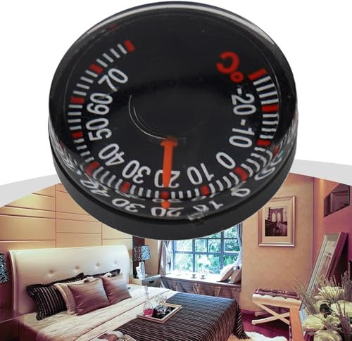 Termómetro abatible, mini termómetro, pantalla LCD digital para interiores, medidor de temperatura redondo, para invernaderos, jardines, cocinas, dormitorios (20 mm)