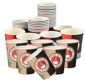 Lauroo Kaffeebecher – TO GO 200 ml, 8 oz Einweg Coffee to Go Becher (2 x 50) - 100 Stk.