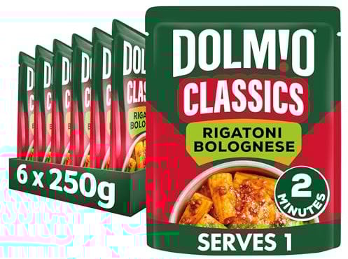 Dolmio Classics Rigatoni Bolognese ready in 2 minutes Pasta Ready Meal serves 1 multipack 6x 250g