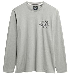Superdry Herren Athletic Essentials Langarmshirt Grau Meliert XXL