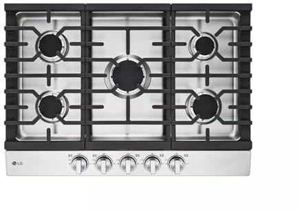 LG 30 in. Gas Cooktop in Stainless Steel with 5 Burners with EasyClean CBGJ3023S