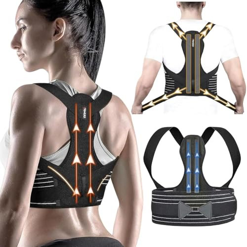 ZINUU Haltungskorrektur für Frauen und Männer: Rückenstütze, Gerader Rücken Geradehalter, Posture Corrector Men, Verstellbarer Schultergurt Haltungskorrektur, Rückenstabilisator (32'-38')