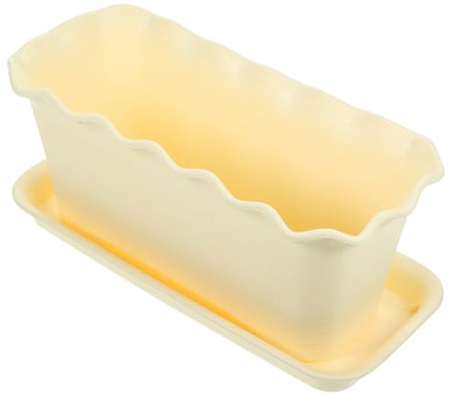 HANABASS 1satz Rechteckigen Blumenkästen Mit Untersetzer Für Fensterbank Und Balkon Für Kräuter Und Sukkulenten Leicht Atmungsaktiv Und Stilvoll