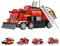 City Feuerwehrauto Bausteine, 4 in 1 Technik Wasserspray Feuerwehrauto Klemmbausteine Bausatz, STEM Feuerwehr Modell Spielzeug, Geschenk für Jungen und Erwachsene, 695 Teile