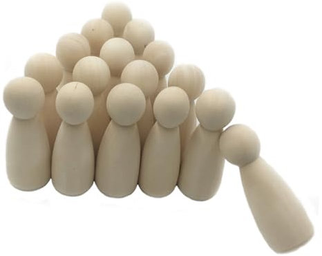 Uonlytech 10 Stück Teiliges Diy Holzfiguren zum Bemalen Natürliche Holzpuppen für Kinderhandwerk Hochzeitstorten Dekoration und Bastelprojekte