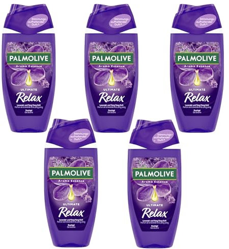 Palmolive Duschgel Ultimate Relax Aroma Essence | 5 x 250 ml | Lavendel- und Ylang Ylang-Duft