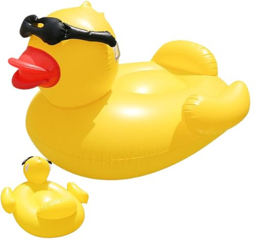 TyCylKu Aufblasbarer Enten Poolschwimmer | Riesige Aufblasbare Ente Poolschwimmer Für Erwachsene - Schwimmreifen Badeinsel Wasserspielzeug Für Sommer See Garten Outdoor Feste