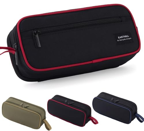 EASTHILL Large Capacity Pencil Case Pen Pouch Organizer Canvas Pencil Bag with Handle School Supplies (HH)