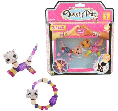 Twisty Petz 3er-Pack, drehbar. Tragbar und modisch. Glitzernde Edelsteine, die sich von einem Haustier in ein Armband verwandeln und aus ein paar einfachen Drehungen zurückkehren! Enthält 3, 12 zum