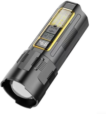 Torcia LED da 30 W con batteria al litio ricaricabile e testa zoomabile, fornisce un'illuminazione luminosa e ampia per campeggio e attività all'aperto