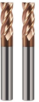 Hilpaty Tungsten Carbide End Mill Bit 3.0 * 50mm*2 HRC 55 TiSiN Coated 4 Flute Sharp Corner Cutter, Performance CNC Milling Bits for Metal, Cast Iron, Stainless Steel, Alloy Steel