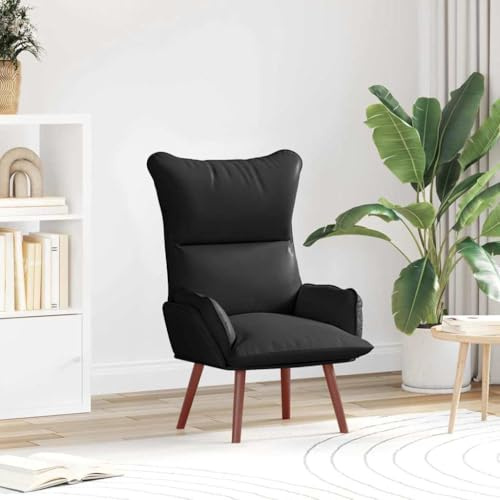 Frdhee Sessel Wohnzimmer, Schreibtischstuhl, Schreibtischstuhl, Lesesessels, Entspannungsstuhl Schwarz 69 x 74 x 93 cm Kunstleder Fürs Schlafzimmer, Gästezimmer, Homeoffice, Einfache Montage