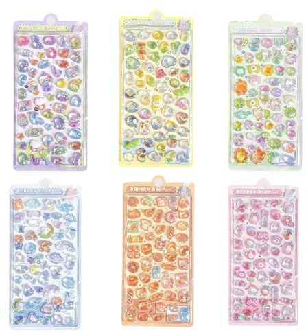 3D Puffy Stickers for Kids, 6PCS Cute Animal Bubble Stickers