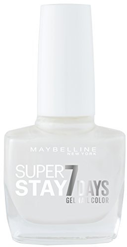 Maybelline New York Make-Up Superstay Nailpolish Forever Strong 7 Days Finish Gel Nagellack Pearly White/Farblack mit ultra starkem Halt ohne UV Lampe in glänzendem Weiß, 1 x 10 ml