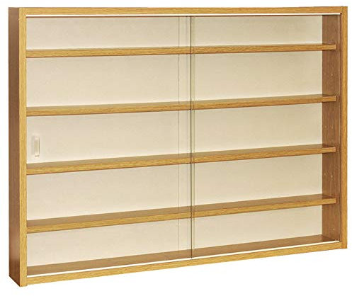 Reveal Wall Display Cabinet – 4 Glass Shelves, Oak Finish