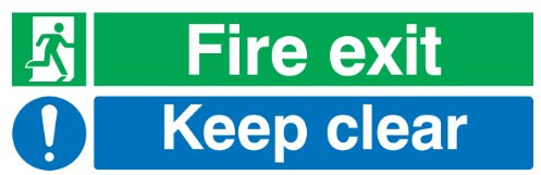 Signs & Labels FFX05111R Sign Board, Fire Exit Keep Clear
