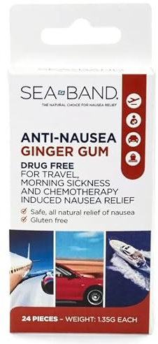 Sea-Band Anti-Nausea Ginger Gum 24 (2 Pack) by Sea-Band
