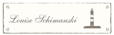 Selbstklebendes Türschild Leuchtturm Insel Amrum - mit persönlichem Namen