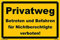 Kleberio® Warn Schild 30 x 20 cm Einfahrt - Privatweg Betreten und Befahren für Nichtberechtigte verboten! - mit 4 Bohrlöchern (4mm) in den Ecken stabile Aluminiumverbundplatte