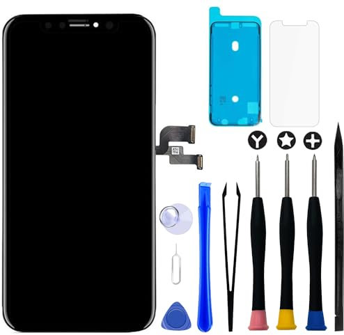 Brinonac Écran pour iPhone XS, 5,8 OLED Ecran Tactile 3D Remplacement Assemblé avec Outils de Réparation et Verre Trempé