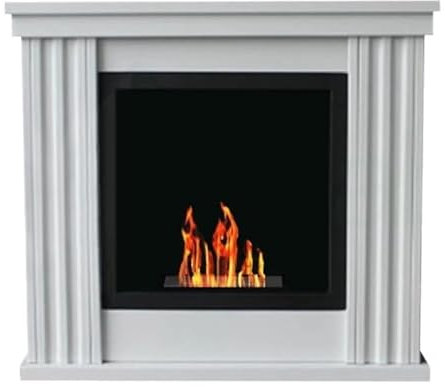 Camino, biocamino a bioetanolo, bianco, decorativo, di design, Stufa per riscaldamento - Mod. Kamin Soft Bianco (Cod. 5853)