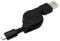 CABLEPELADO Câble rétractable micro USB synchronise et charge | Transfert de données 480 Mbit/s | Compatible avec Samsung, HTC, Sony, Motorola, LG, Nokia, Kindle, PS4, Xbox One | Noir | 75 cm