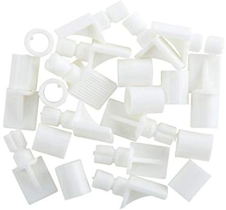 24 x White Shelf Support 10mm Socket Studs.