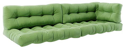 Vicco Palettenkissen Set Flocken, Outdoor Kissen, Grün, 5 Teile